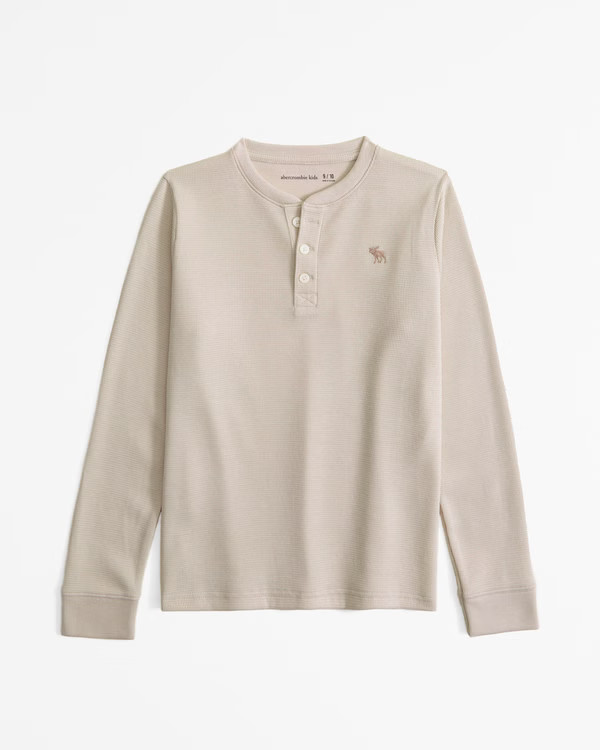 boys long-sleeve icon henley waffle tee | boys tops | Abercrombie.com | Abercrombie & Fitch (US)