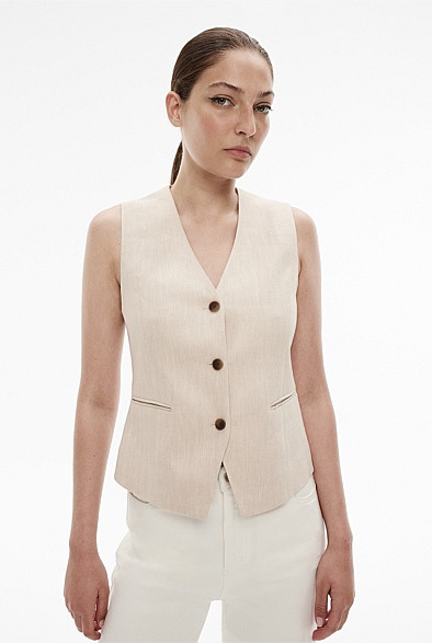 Cotton Linen Waistcoat | Witchery (AU)