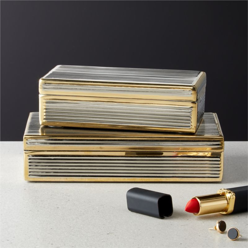 Dolly Textured Silver Boxes | CB2 | CB2