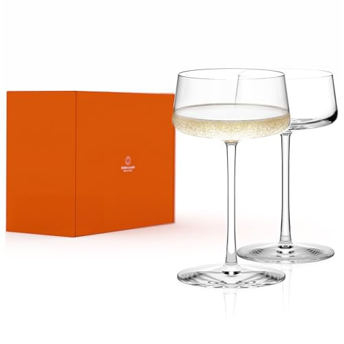 Stölzle Lausitz Champagne Coupes Power Set of 2, 9 1/4 oz – Elegant Crystal Glasses for Champagne, Sparkling Wine & Prosecco – Premium German Crystal Champagne Glasses – Dishwasher- & Shock-Resistant | Amazon (US)