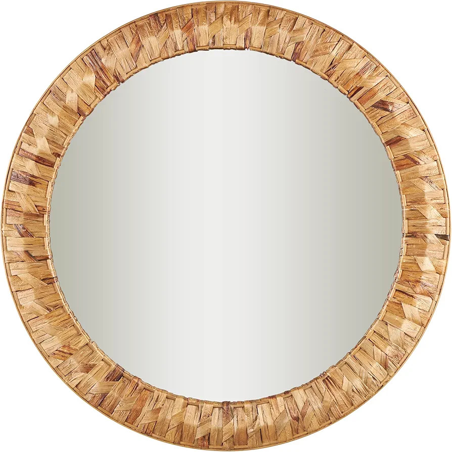 Deco 79 Seagrass Handmade Room Wall Mirror Woven Entryway Mirror, Wall Mounted Mirror 36" x 1" x ... | Amazon (US)