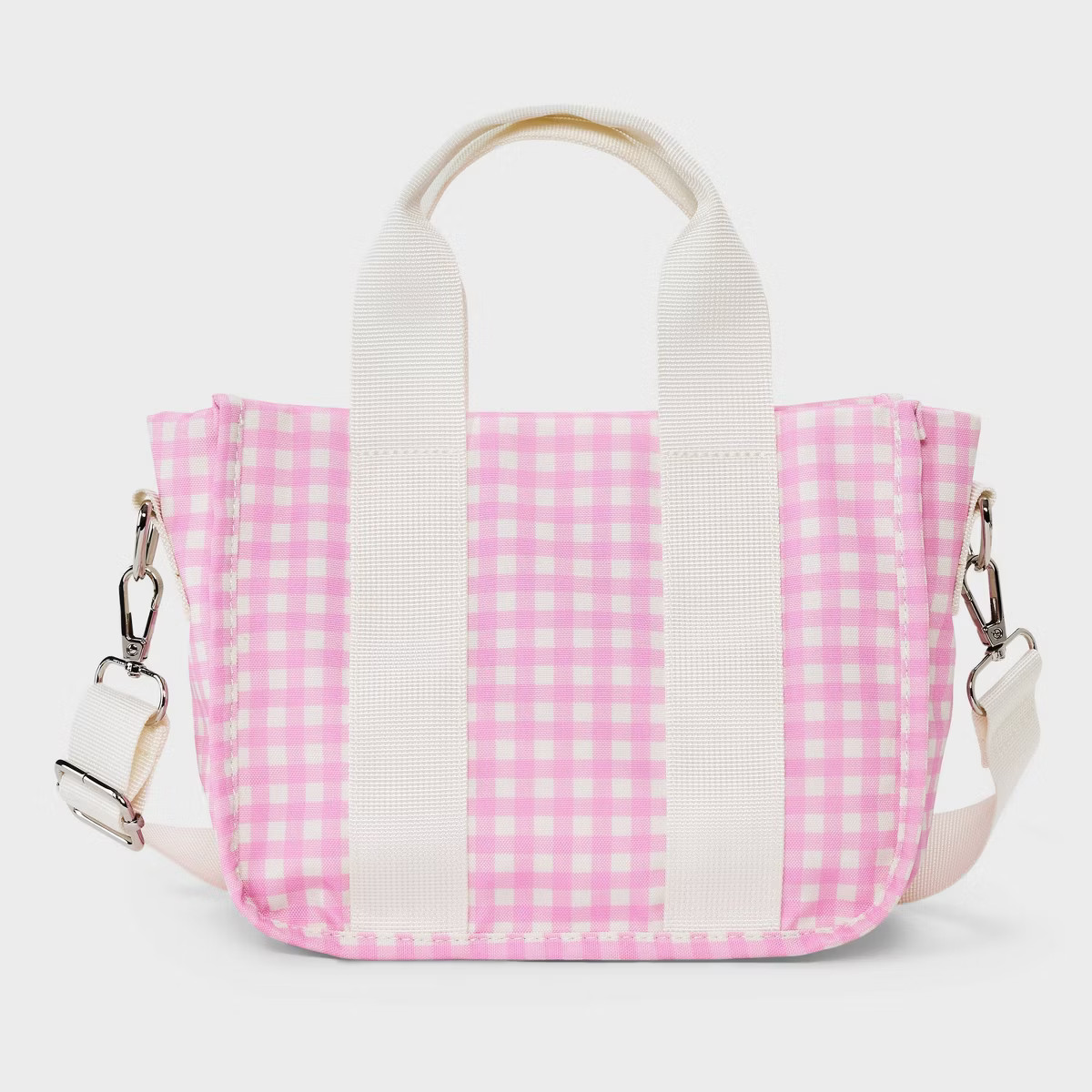 Girls' Mini Gingham Tote Crossbody Bag - art class™ Pink | Target