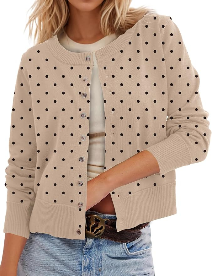 Ziesexy 2026 Leopard Cardigan Womens Button Up Sweaters Long Sleeve Cheetah Print Cropped Cardiga... | Amazon (US)