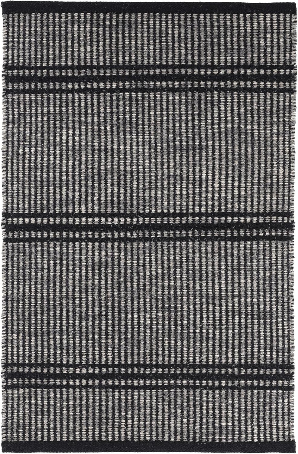 Dash and Albert Malta Wool Area Rug - 3' x 5' Black - Coastal Charm Handwoven Wool Accent Rug - D... | Amazon (US)