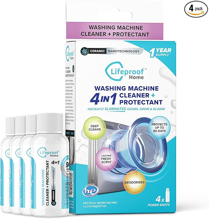 Lifeproof 4-IN-1 Washing Machine Cleaner - Up to 90 Days of Protection Against Odors & Grime (4-P... | Amazon (US)