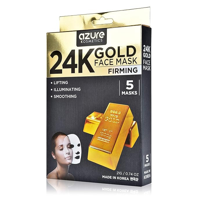 AZURE 24K Gold Firming Face Mask- Anti Aging, Hydrating, Toning & Firming Facial Mask - Helps Red... | Amazon (US)