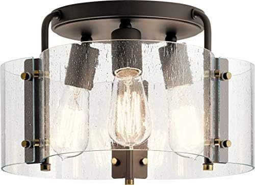 Kichler 42954OZ Thoreau Semi-Flush, 3-Light 225 Total Watts, Olde Bronze | Amazon (US)