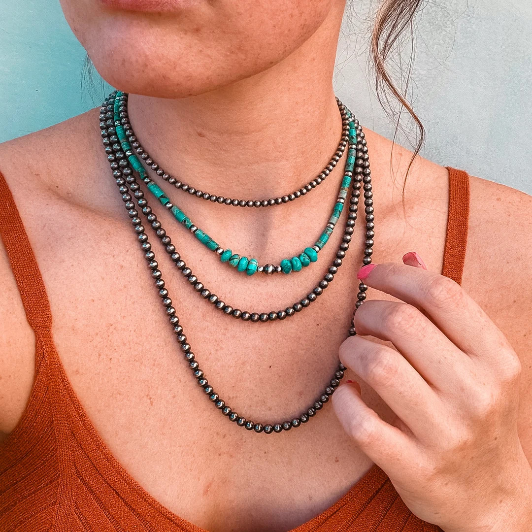 Genuine Turquoise and Genuine Navajo Pearl Necklace - Etsy | Etsy (US)