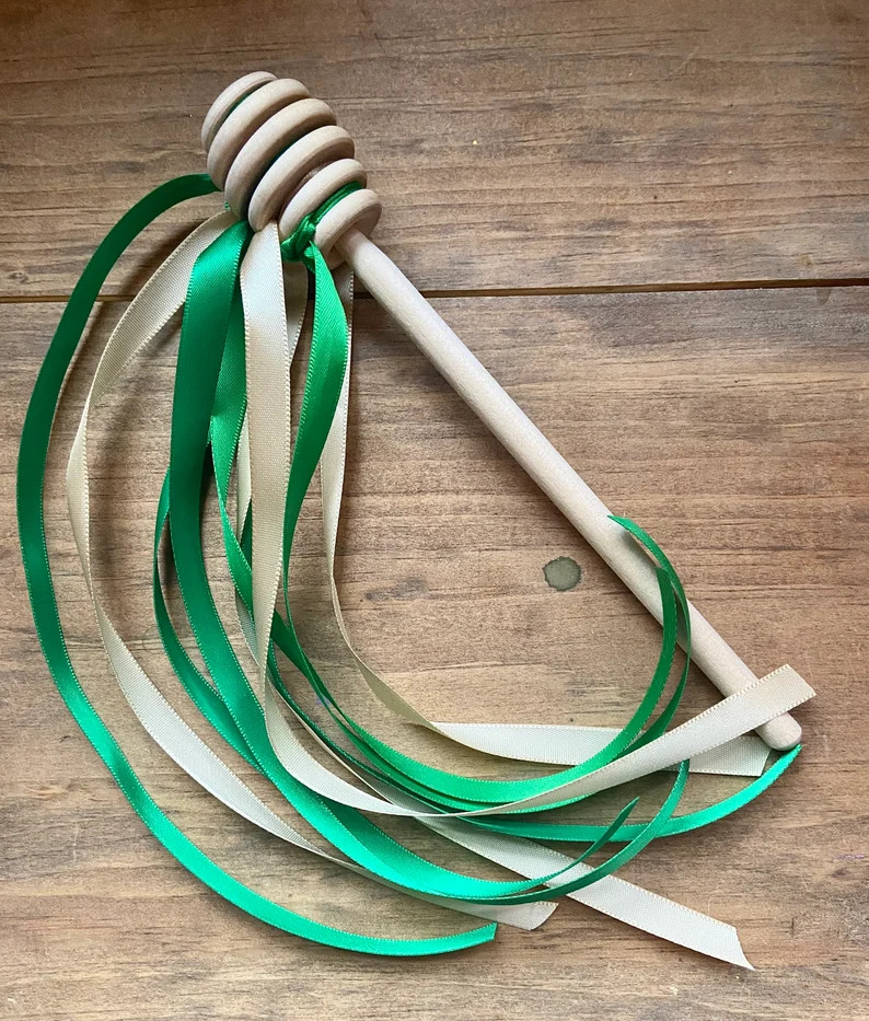 Ribbon Honey Wand - St. Patrick's Day - Green and Gold Sensory Play Wand - Etsy | Etsy (US)