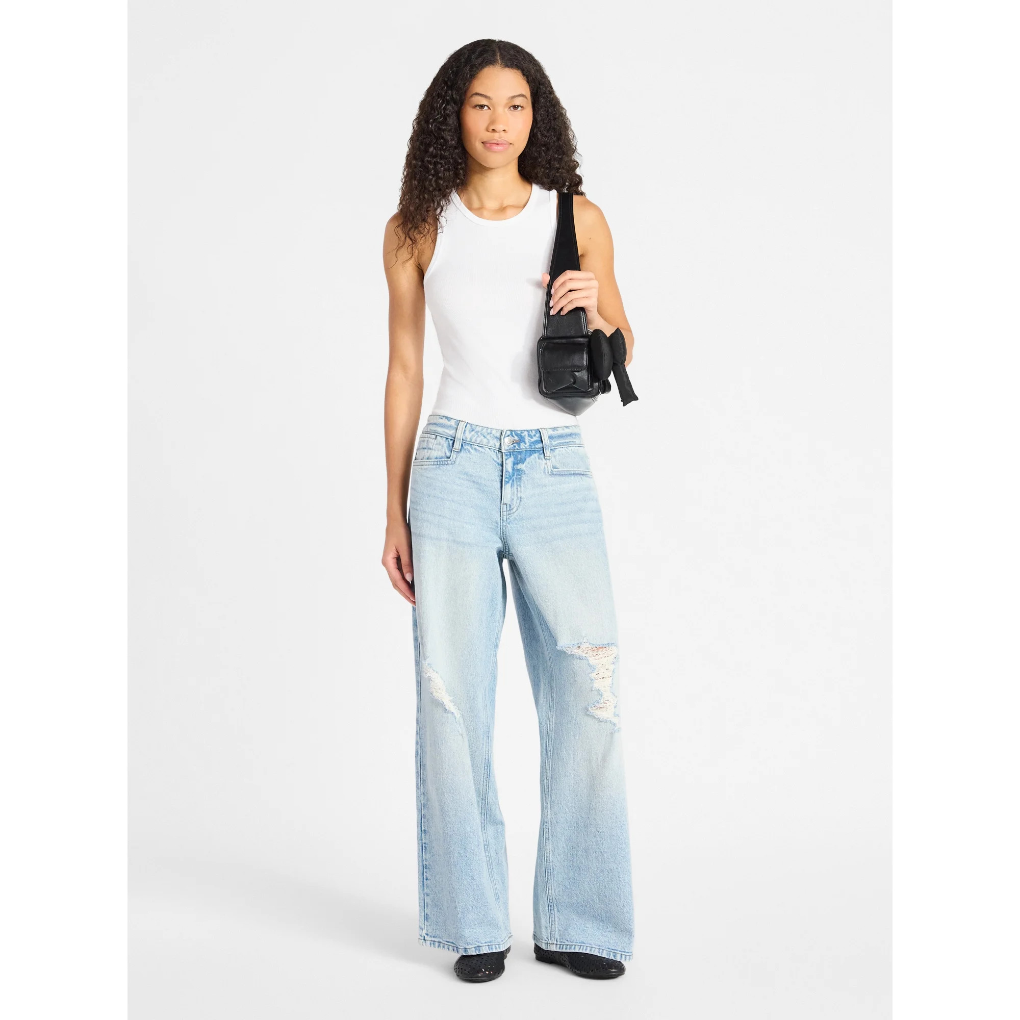 No Boundaries Distressed Denim Jeans, 30'' Inseam, Women’s | Walmart (US)