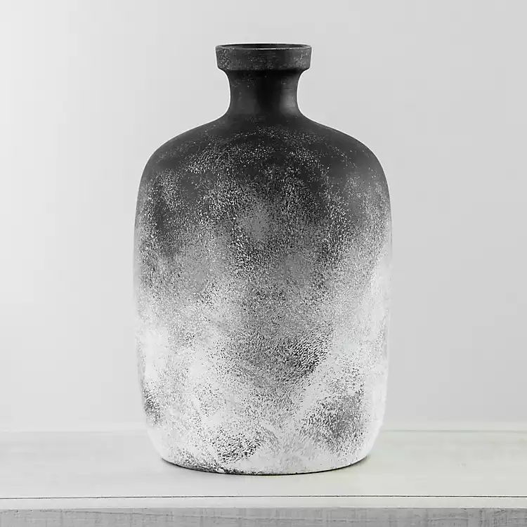 Black and Cream Bottle Terracotta Vase | Kirkland's Home