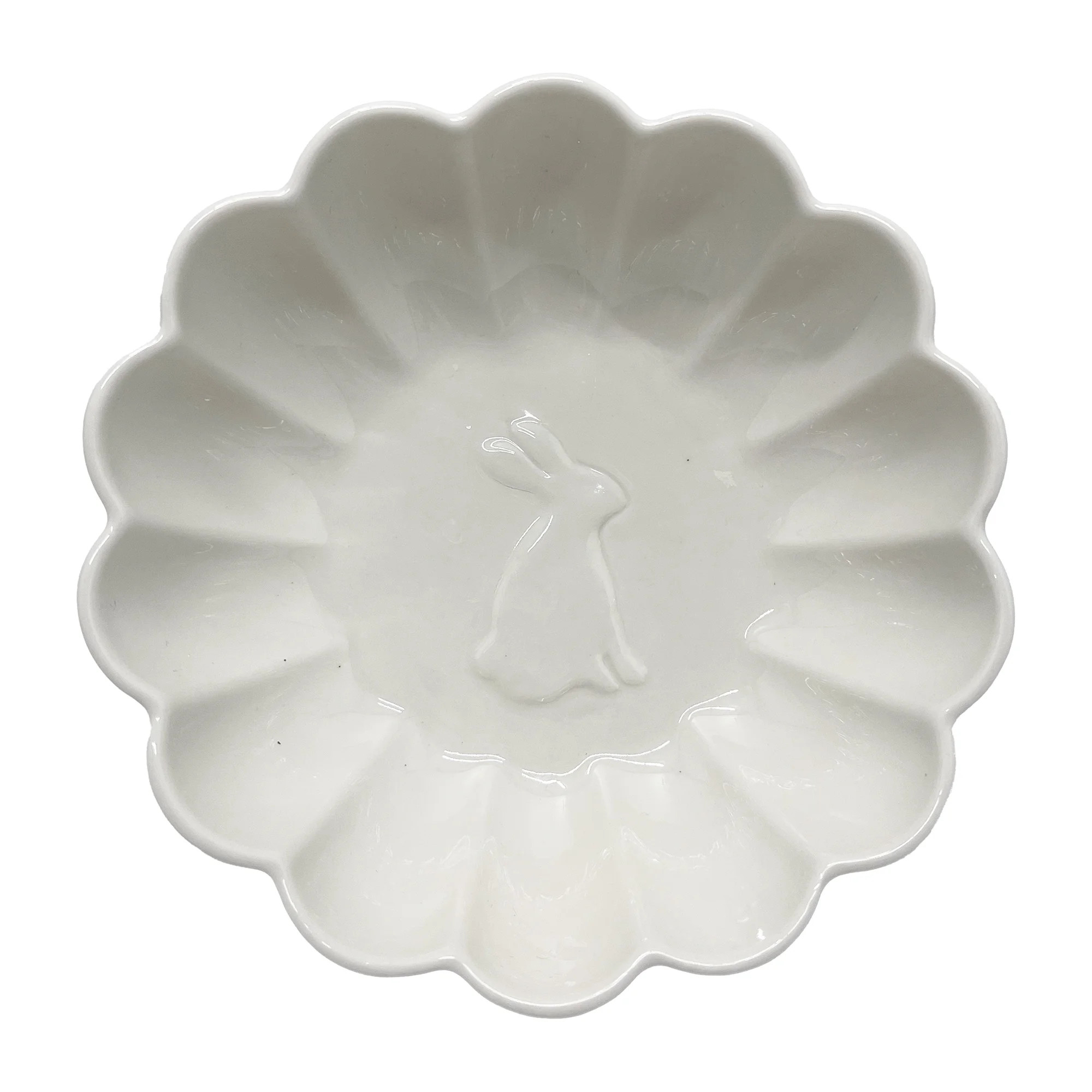 Embossed Bunny Stoneware Plate, White, 6", by My Texas House | Walmart (US)
