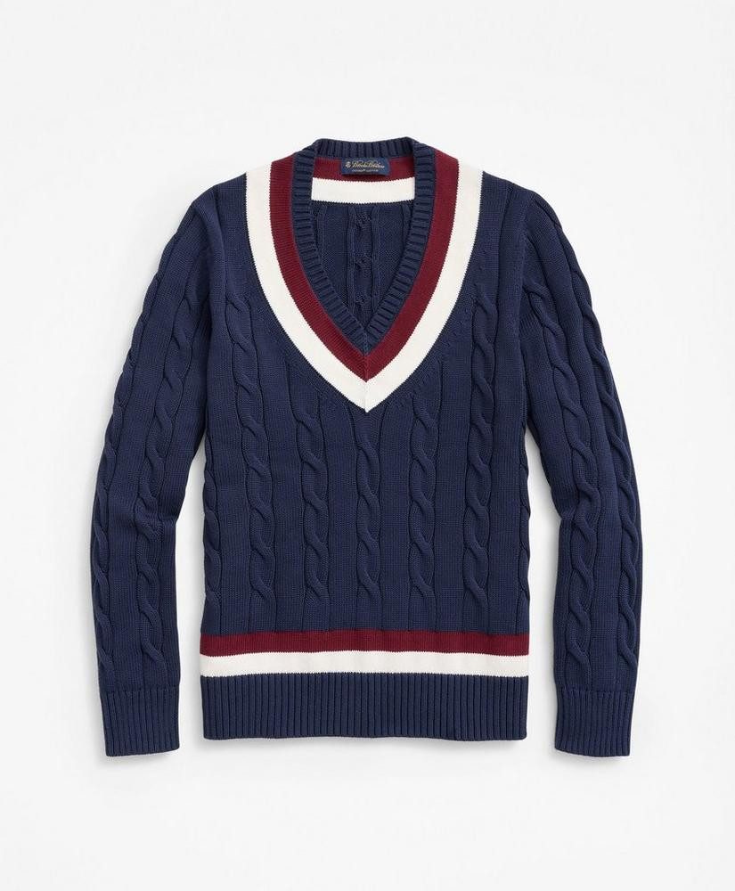 Supima® Cotton Cable Tennis Sweater | Brooks Brothers