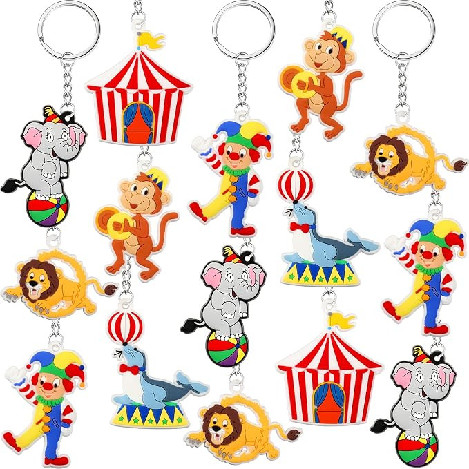 30 Pcs Circus Party Favors Circus Keychain Clown Animals Key Ring Carnival Theme Party Supplies D... | Amazon (US)