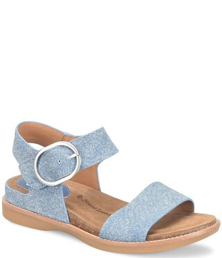 Bali Denim Suede Buckled Ankle Wrap Sandals | Dillard's