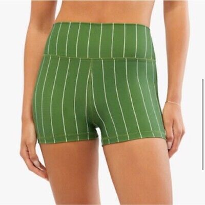 New We Wore What Active Biker Short Sz M Green Striped Hot Shorts  | eBay | eBay US