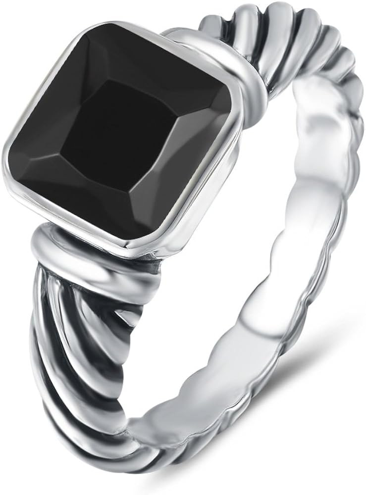 UNY Jewel Twisted Cable Wire Petite CZ Ring Designer Inspired Fashion Brand Christmas Valentine W... | Amazon (US)