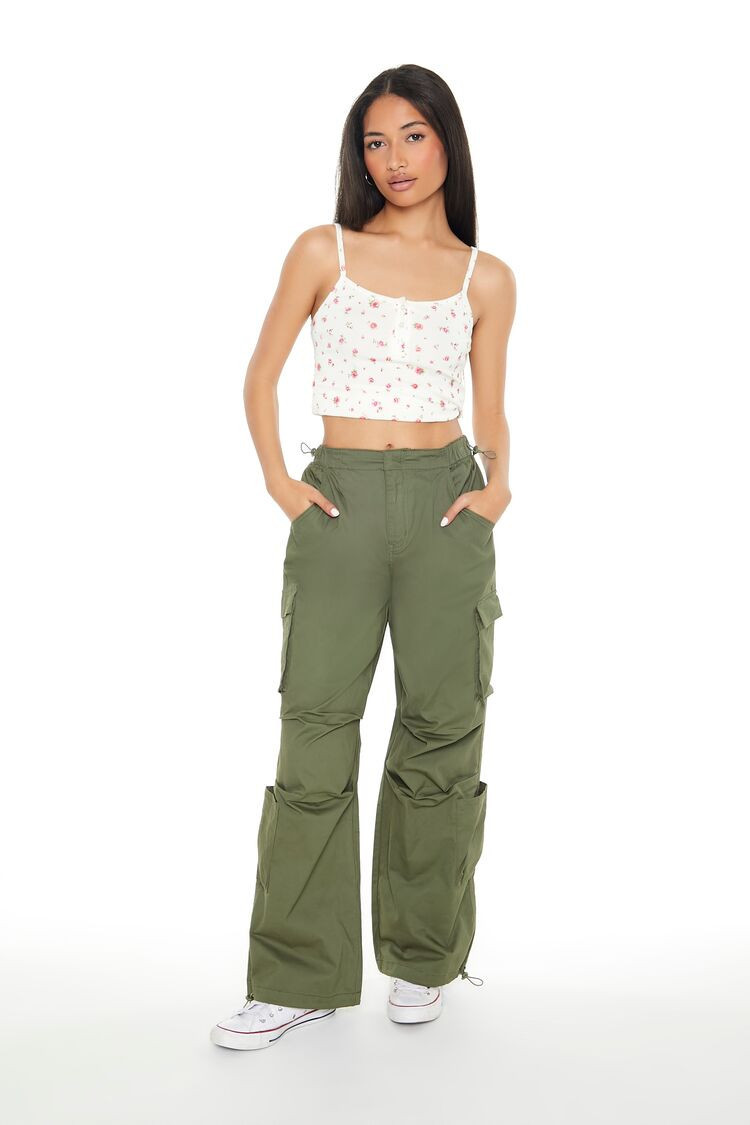 Wide-Leg Cargo Parachute Pants | Forever 21