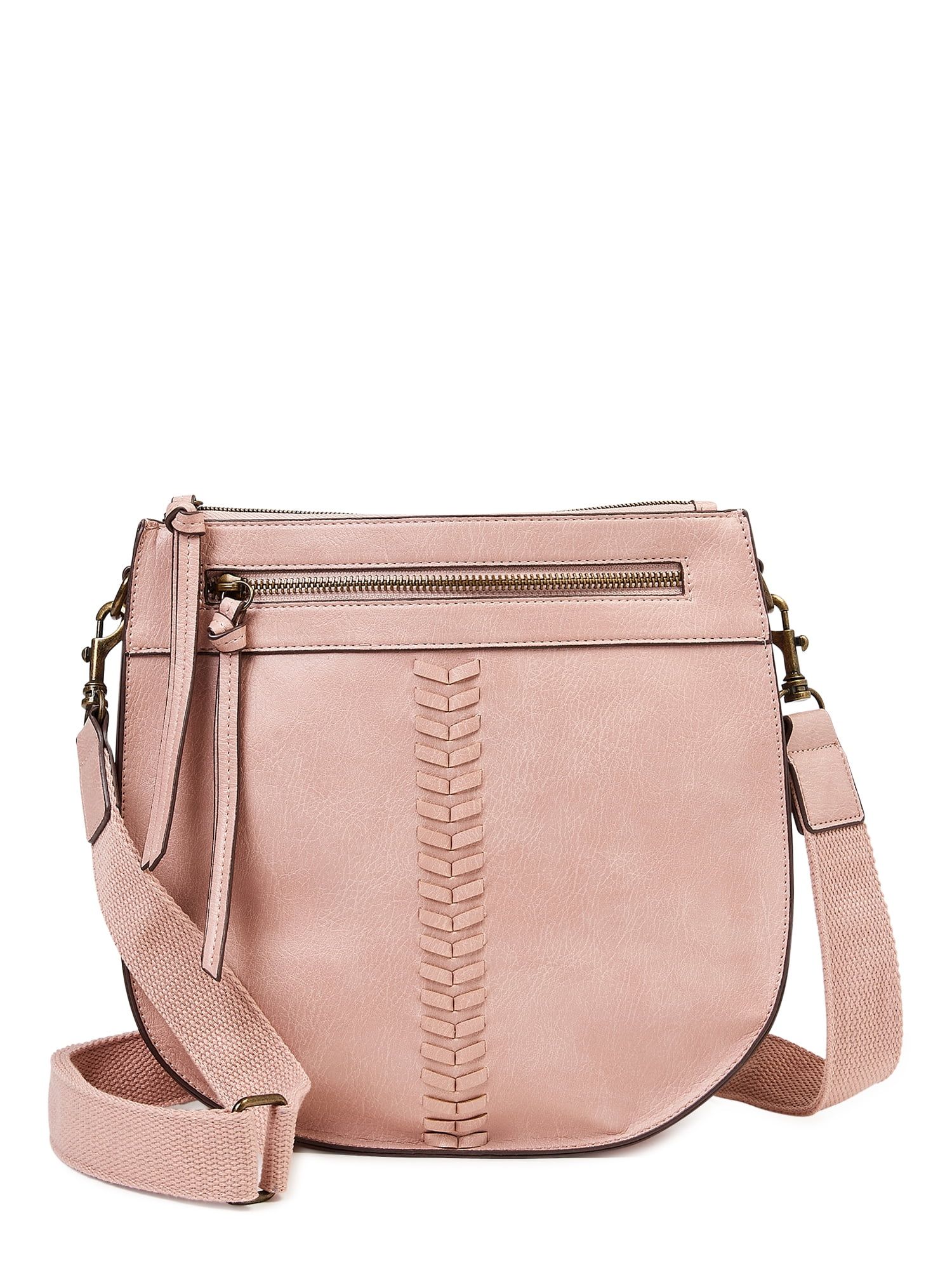 Time and Tru Women's Willow Crossbody Handbag Pink | Walmart (US)