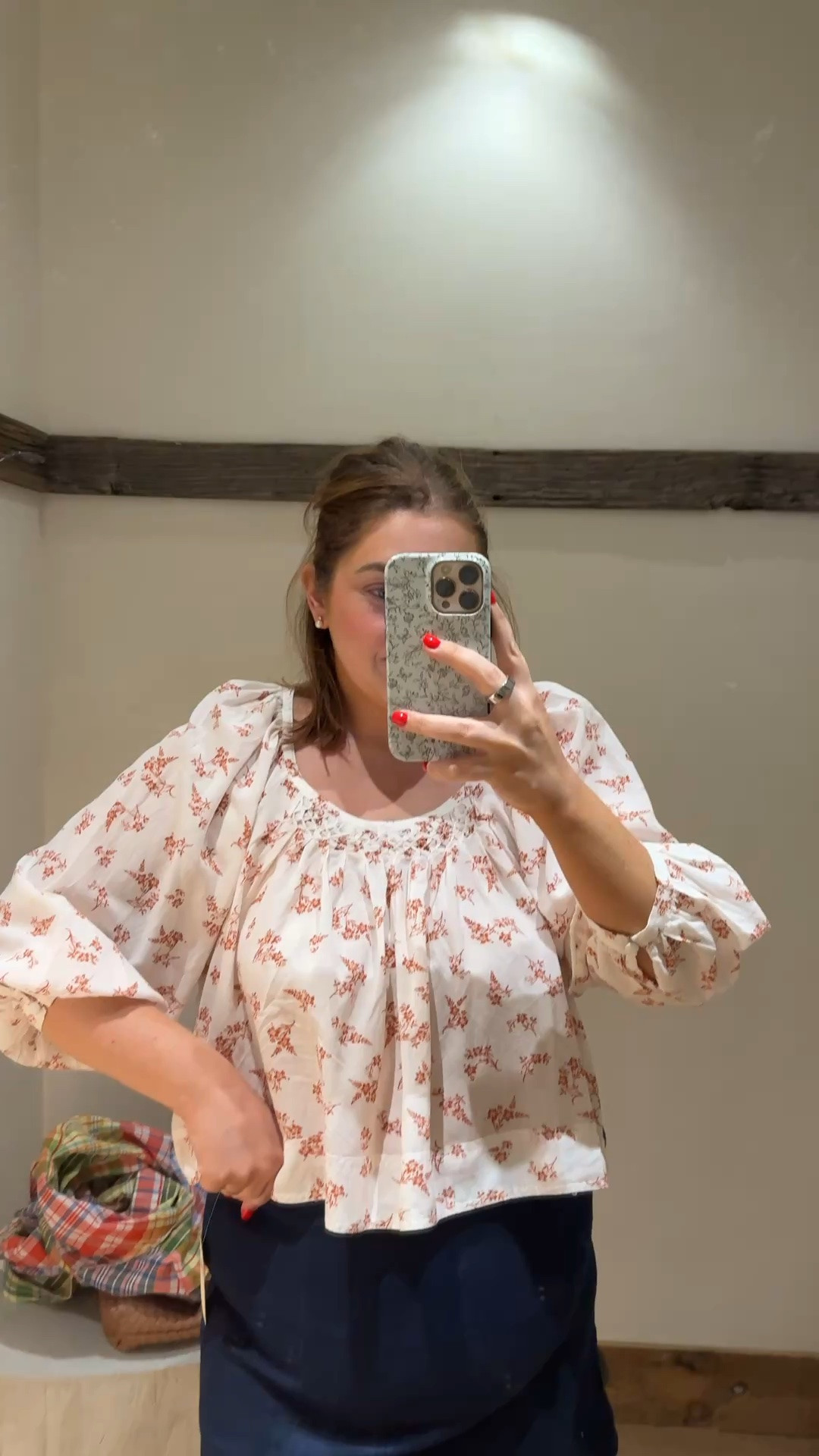 Anthro top on sale wearing size large and xl in skirt

#LTKMidsize #LTKPlusSize #LTKSaleAlert