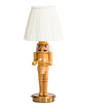 5X17 Nutcracker Cordless Lamp With Pleated Shade | TJ Maxx
