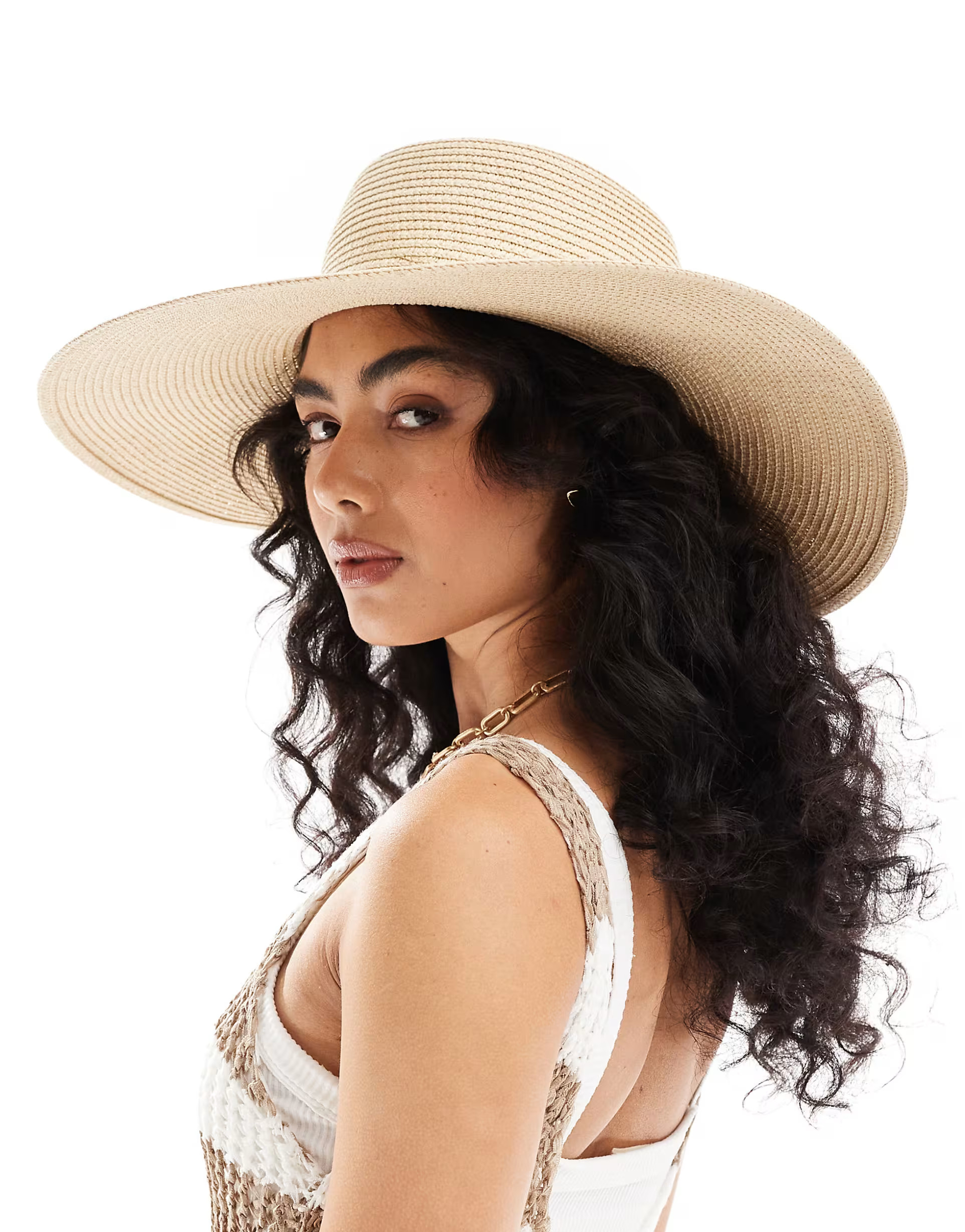 Accessorize classic wide brim summer hat in cream | ASOS (Global)