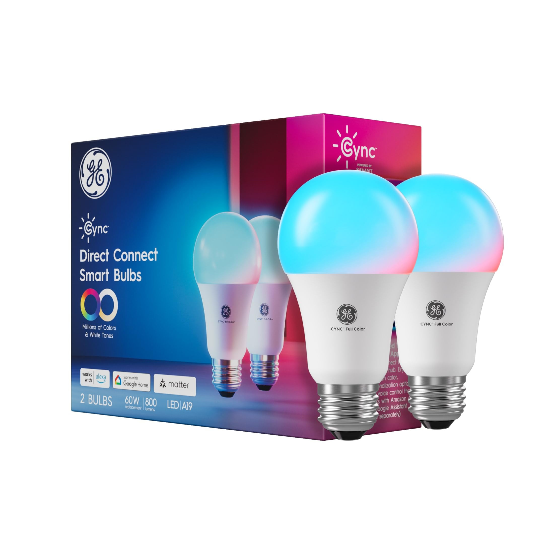 Cync GE A19 LED Smart Light Bulbs, Room Decor Aesthetic Bluetooth and WiFi Color Changing Lights,... | Amazon (US)