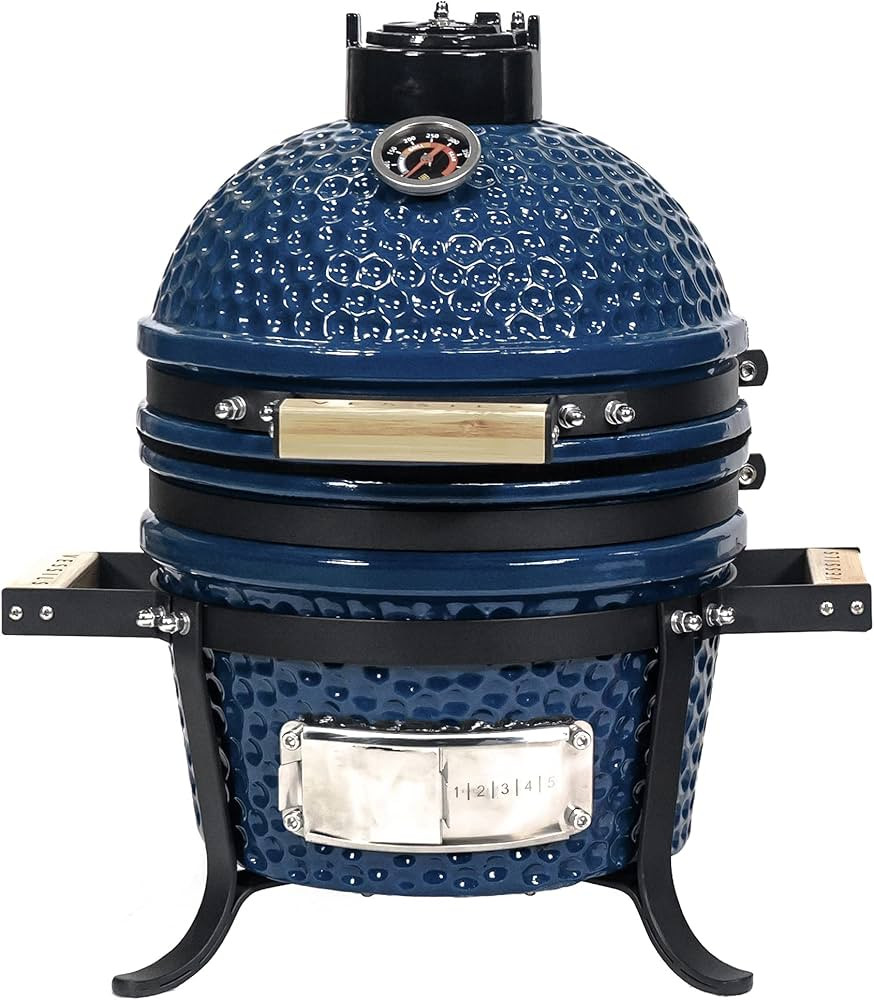 VESSILS 9.8-in W Kamado Charcoal Grill Handle Style – Heavy Duty Ceramic Barbecue Grill with Lo... | Amazon (US)