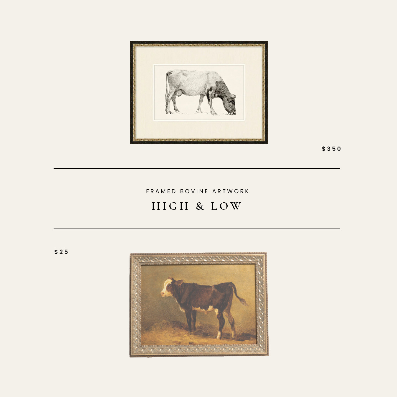 High / Low : Framed Bovine Artwork 

 

#LTKHome