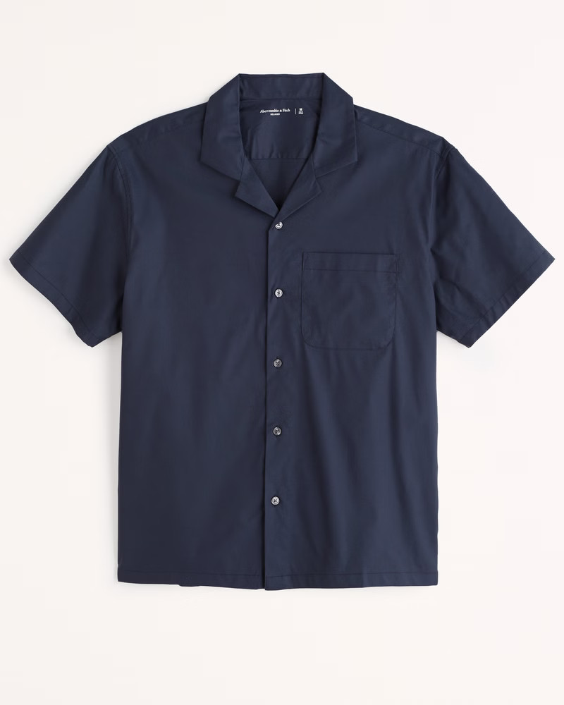 Relaxed Performance Button-Up Shirt | Abercrombie & Fitch (US)