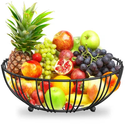 Countertop Fruit Bowl For Kitchen - Wire Fruit Basket Holder - Sturdy And Modern Metal Wire Tabletop Holder | Wayfair North America