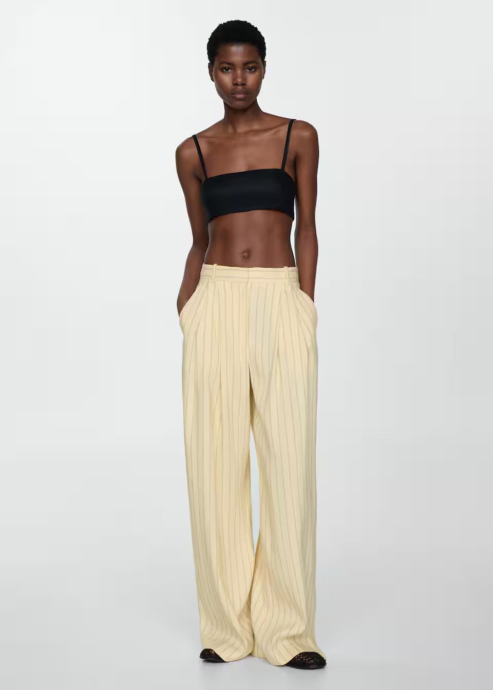 Striped linen-blend pants -  Women | Mango USA | MANGO (US)