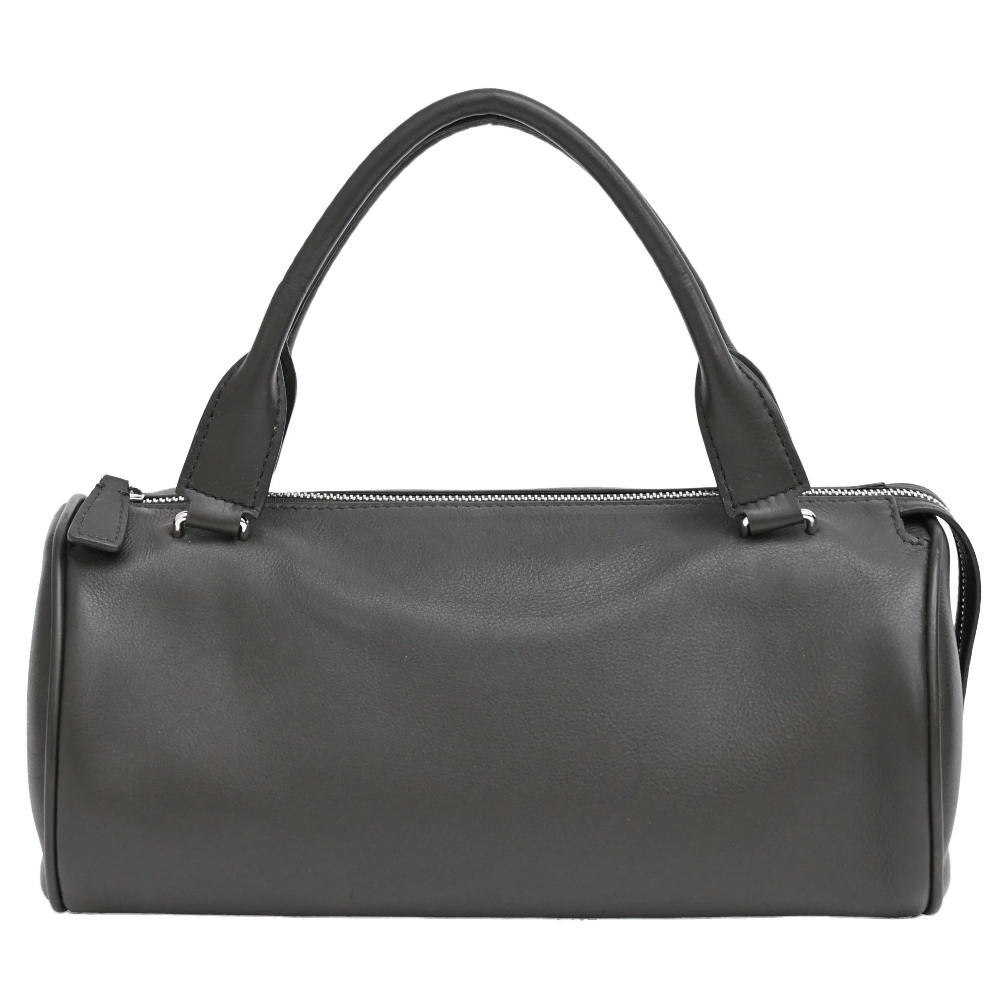 The Row Edith Barrel Bag in Grey Leather | Shop Simon