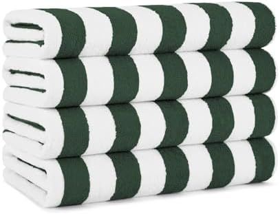 Arkwright California Cabana Stripe Beach Towel - Pack of 4 - Large Soft Quick Dry Cotton Terry To... | Amazon (US)