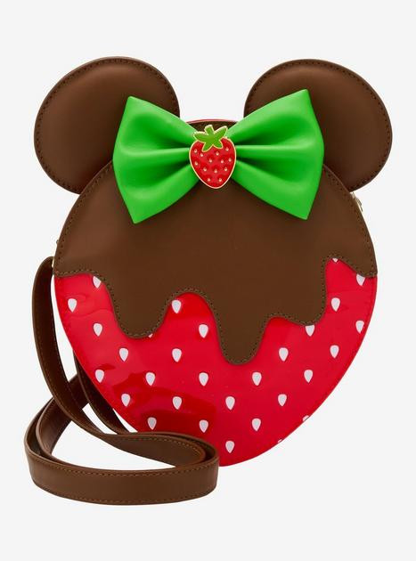 Loungefly Disney Minnie Mouse Chocolate Dipped Strawberry Ears Scented Figural Crossbody Bag - Bo... | BoxLunch