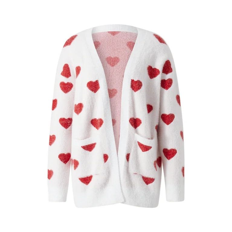 Coduop Mother and Daughter Sweater Cardigan Family Matching Long Sleeve Heart Sweater Outwear - W... | Walmart (US)