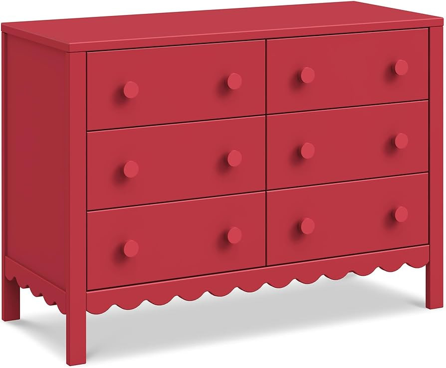 Davinci Sammy Scallop 6-Drawer Dresser in Strawberry Red | Amazon (US)