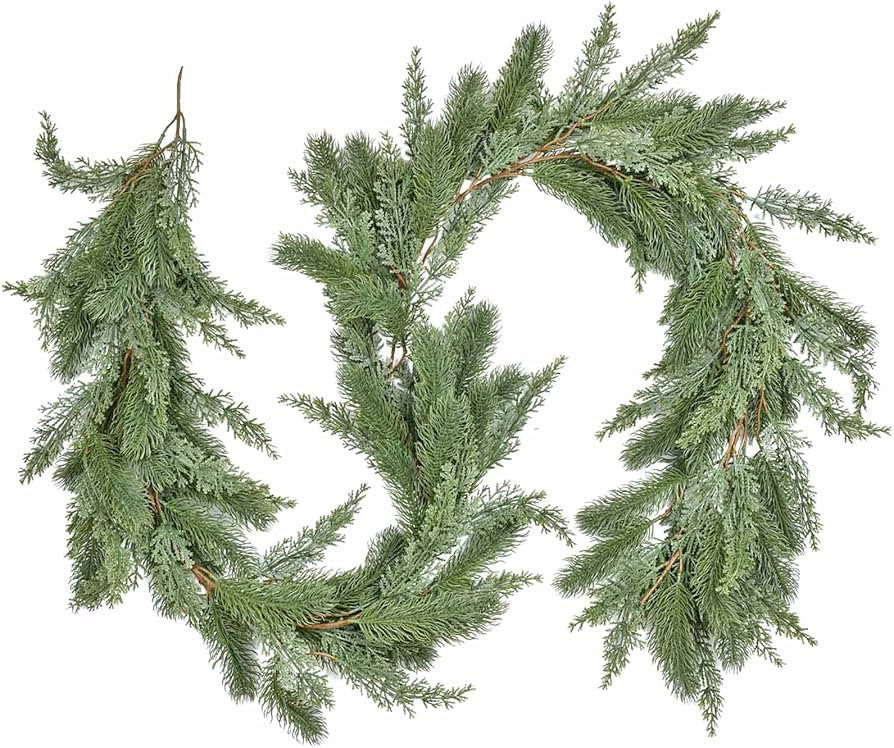 6Ft Artificial Pine Christmas Garland, Winter Greenery Garland for Holiday Season Fireplace Mante... | Amazon (US)