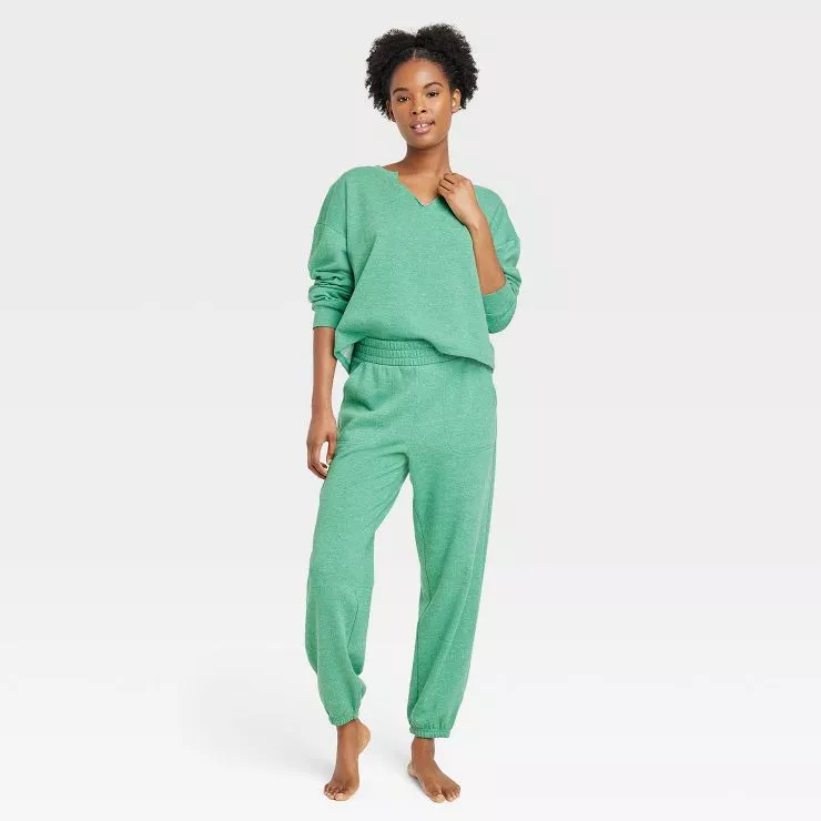 Colsie Women's Green Fleece Lounge Jogger Pants Size XL 