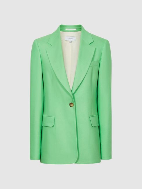 Reiss Green Gracey Single Breasted Blazer | Reiss (UK)