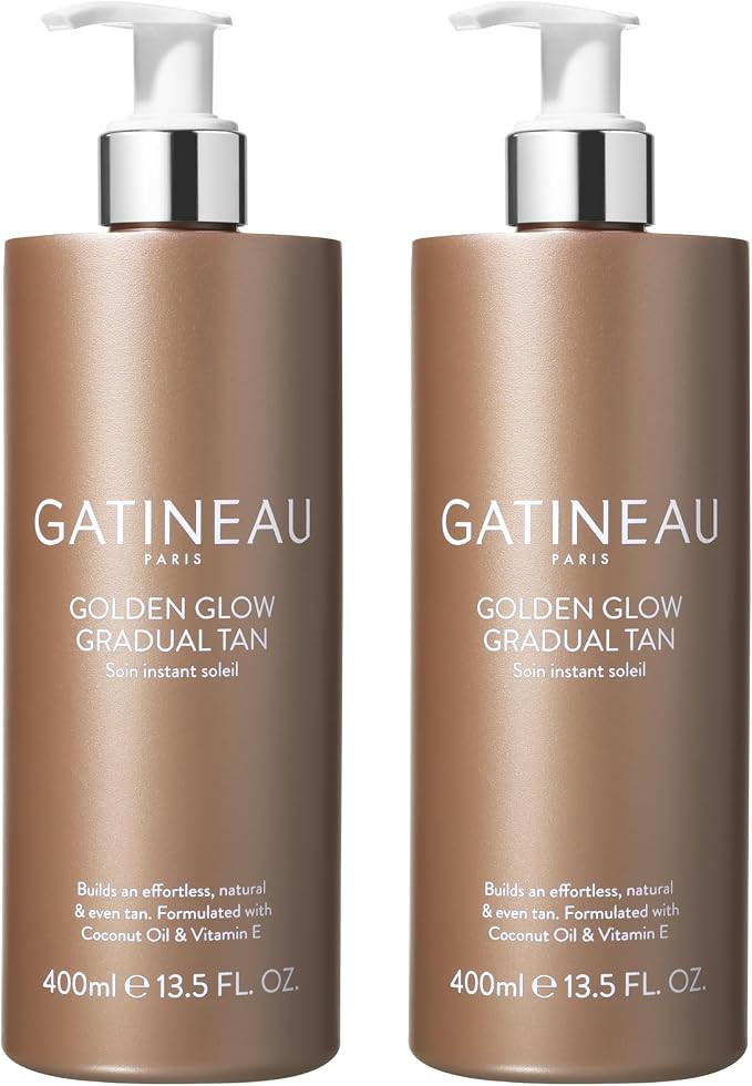 GATINEAU Golden Glow Gradual Tan - 400ml x2, Self Tan Lotion + 2 in 1 Body Moisturiser, Quick Dry... | Amazon (UK)