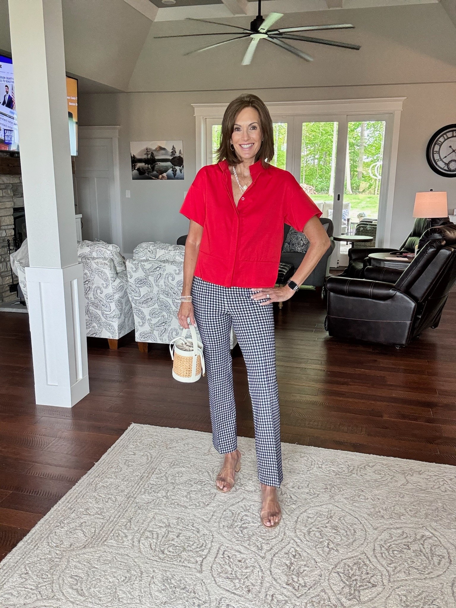 Spanx code : ANNIEKXSPANX

Red top - medium
Gingham pants - medium tall 

Outfit inspo, gingham, trending, workwear, vacation, red, ageless style, fashion over 60

#LTKOver40 #LTKSeasonal #LTKootd