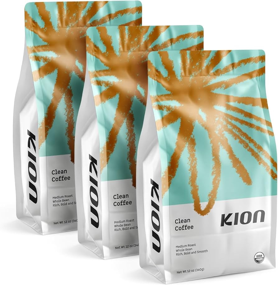 Kion Organic Whole Bean Coffee, Tested for Toxins, Ethically Sourced, Rich, Bold, and Smooth, Med... | Amazon (US)