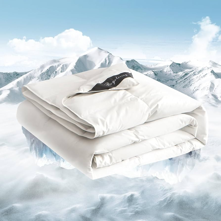 Royoliving Premium Lightweight Feathers Down Comforter King Size Summer Cooling Down Blanket Whit... | Amazon (US)