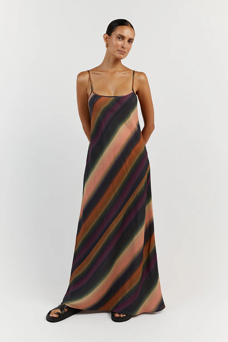 LULU OMBRE SCOOP SLIP MIDI DRESS | DISSH