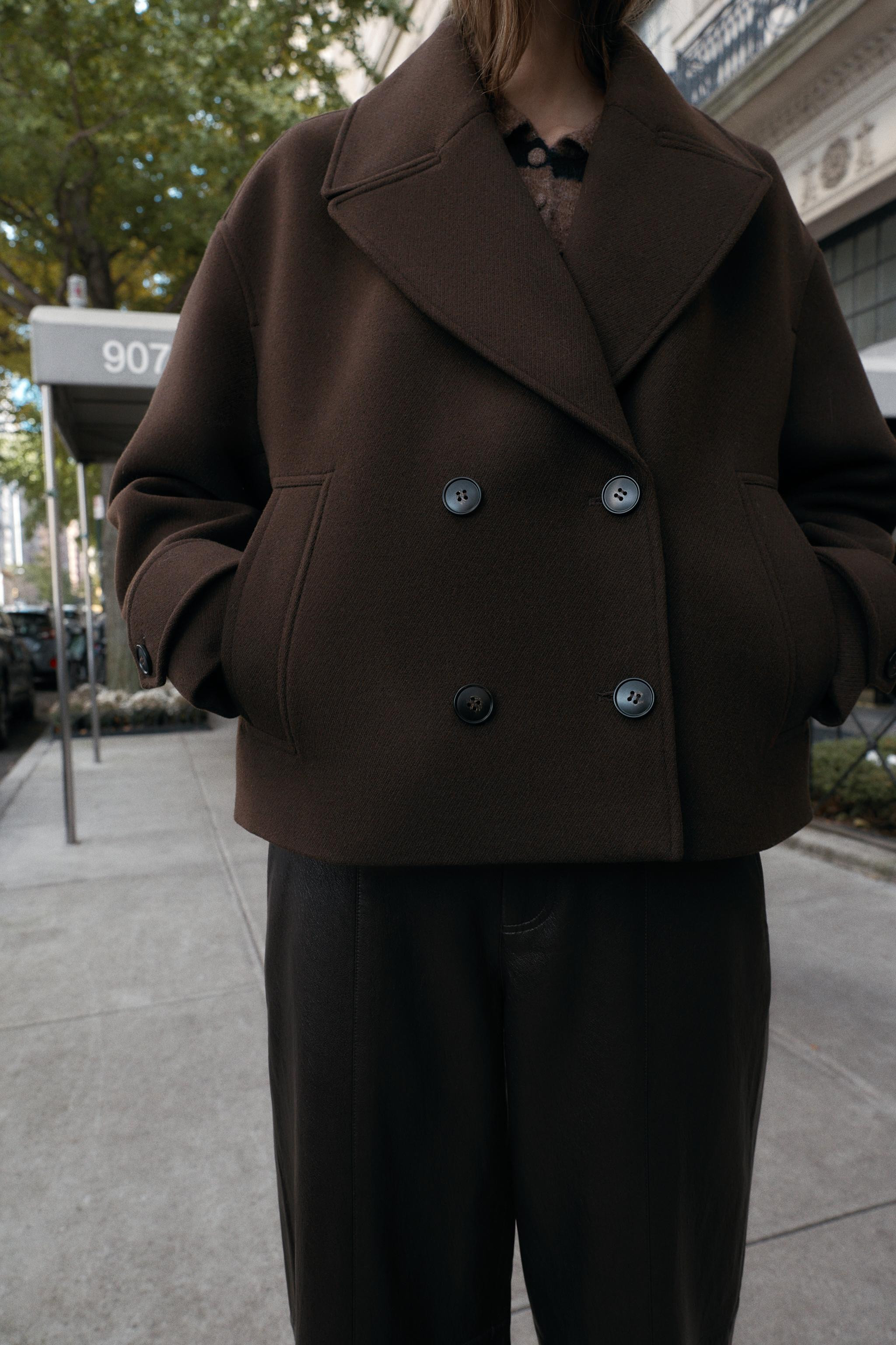 DOUBLE-BREASTED SHORT COAT | Zara UK