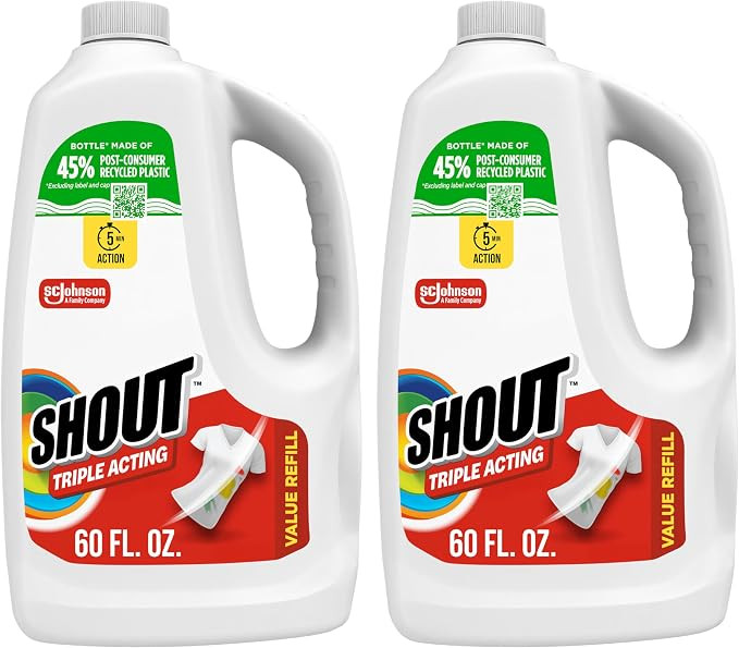 Shout Active Enzyme Laundry Stain Remover Spray for Clothes, Triple-Acting Formula Clings, Penetr... | Amazon (US)