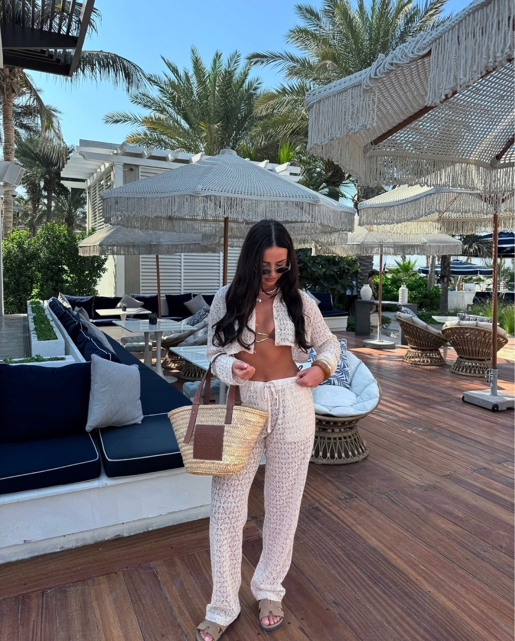 Summer Style, Beachwear, Vacation Essentials, Warm-Weather Outfits, Waffle Texture Tie-Front Top and Trouser Co-Ord, Flat Slider Sandal, Bikini in Brown Shine, Basket Bag, ASOS, Ego

#LTKuk #LTKstyletip #LTKtravel