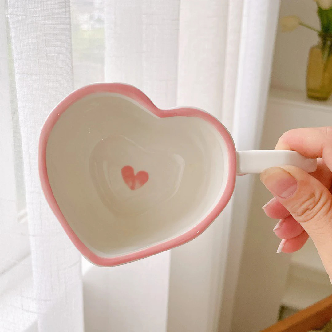 Cute Hand Painted Love Pattern Mug Valentines Day Gift - Etsy | Etsy (US)