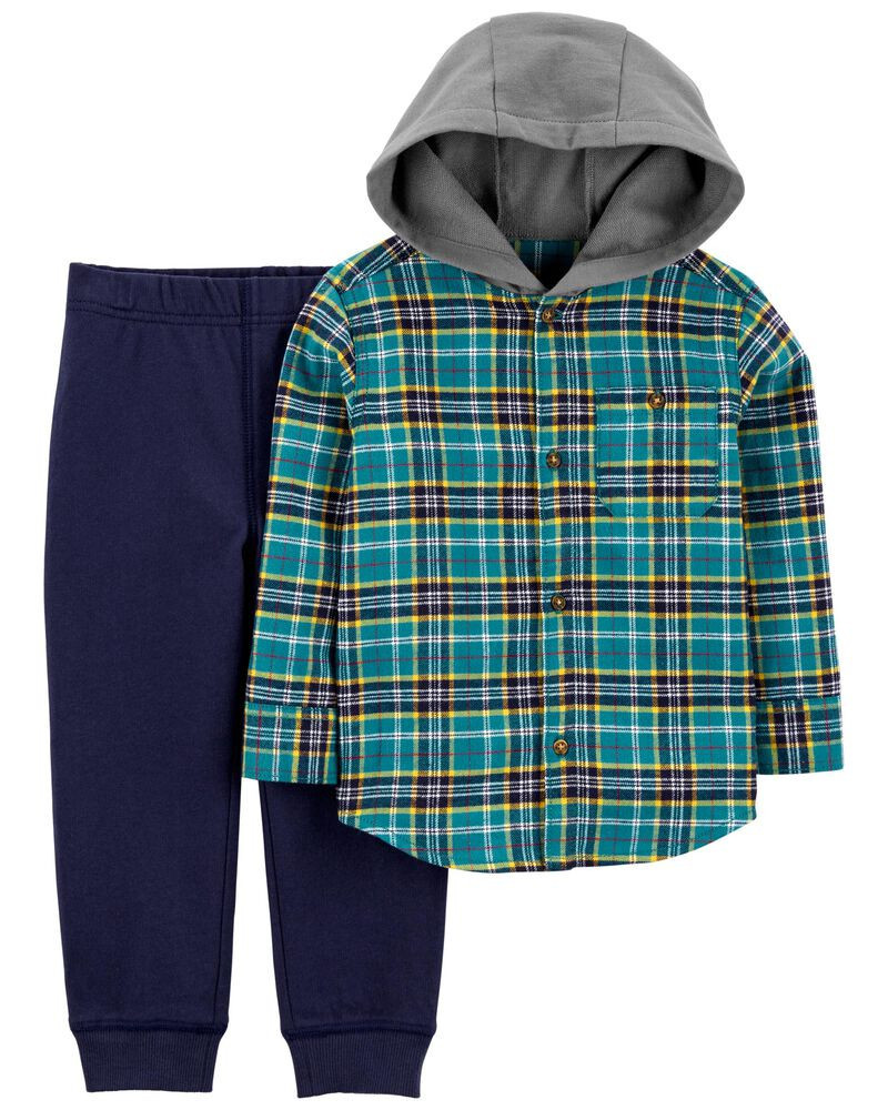 2-Piece Button-Front Flannel & Pant Set | Carter's
